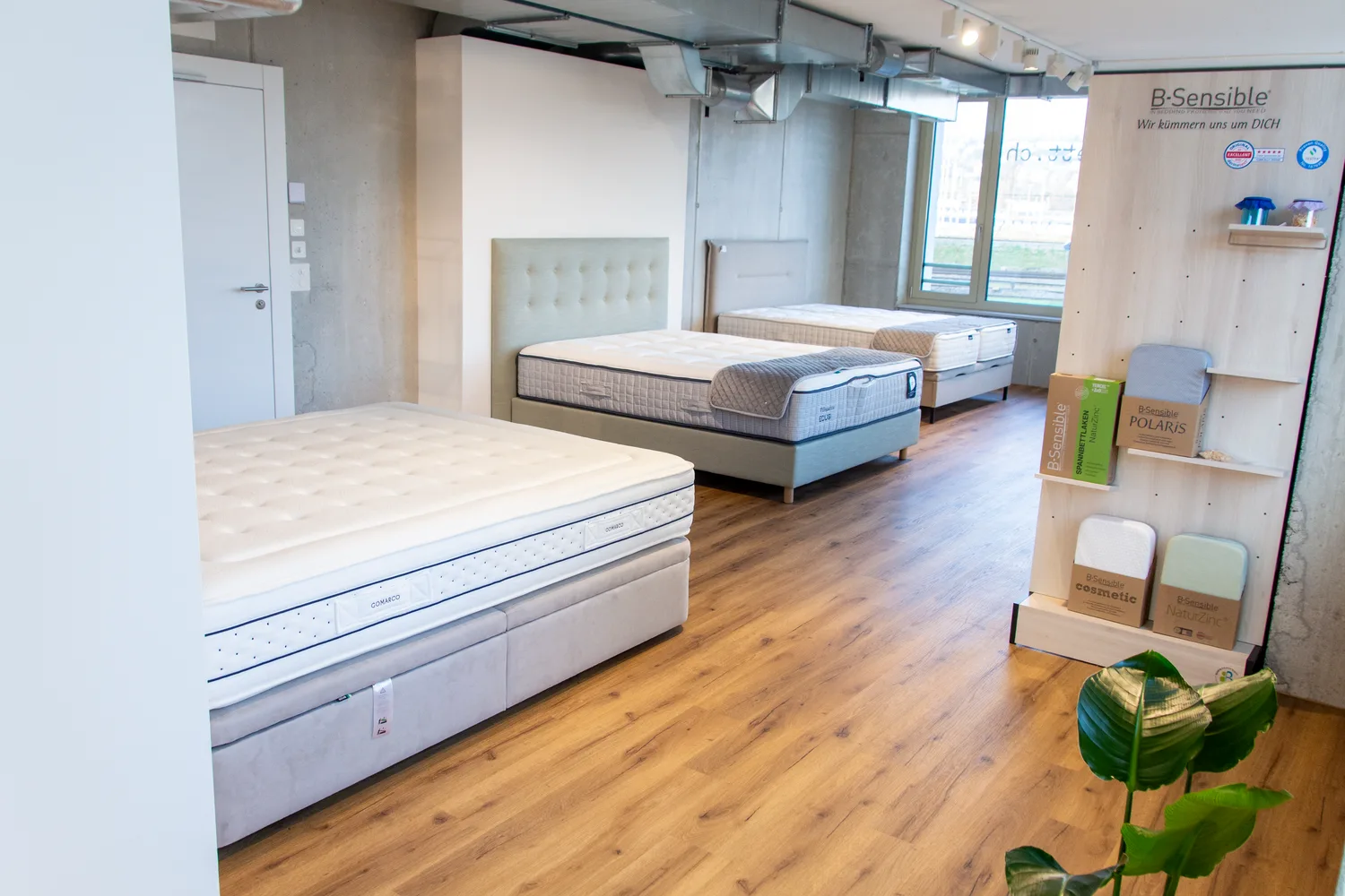 Matratzen-Auswahl im Showroom